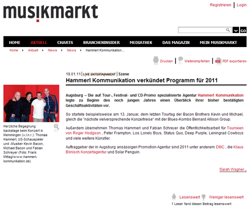 Screenshot musikmarkt LIVE 19.01.2011
